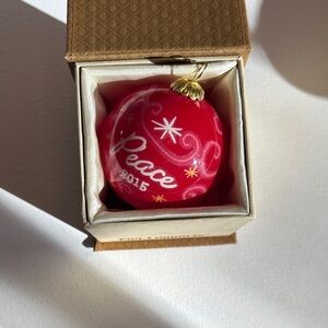 Pier 1 Li Bien Red and Gold Peace Ornament